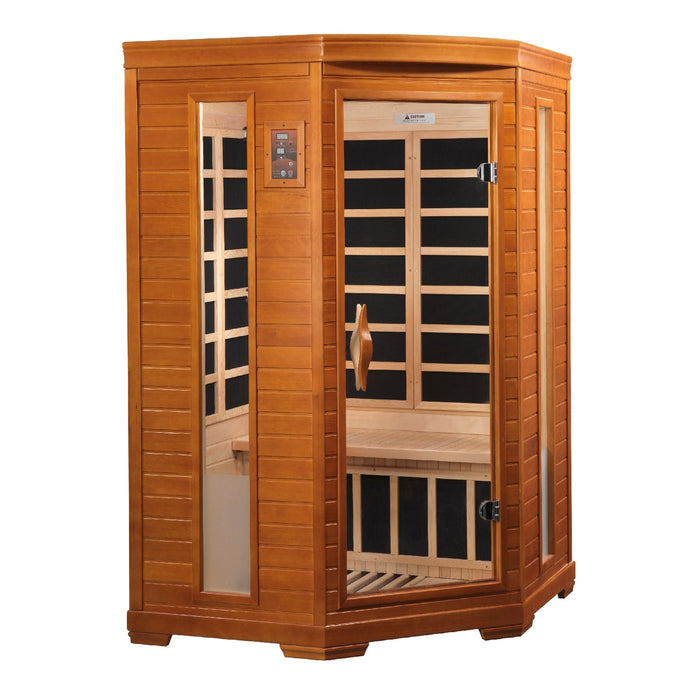 Dynamic Heming Elite 2-person Corner Ultra Low EMF (Under 3MG) FAR Infrared Sauna (Canadian Hemlock)