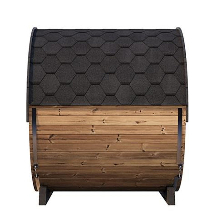 SaunaLife EE8G 6 Person Barrel Sauna WIth Dark Wood Features