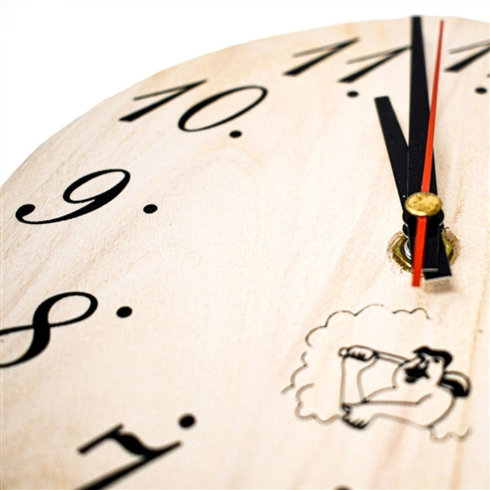 Aleko Handcrafted Sleek Analog Clock in Finnish Pine Wood