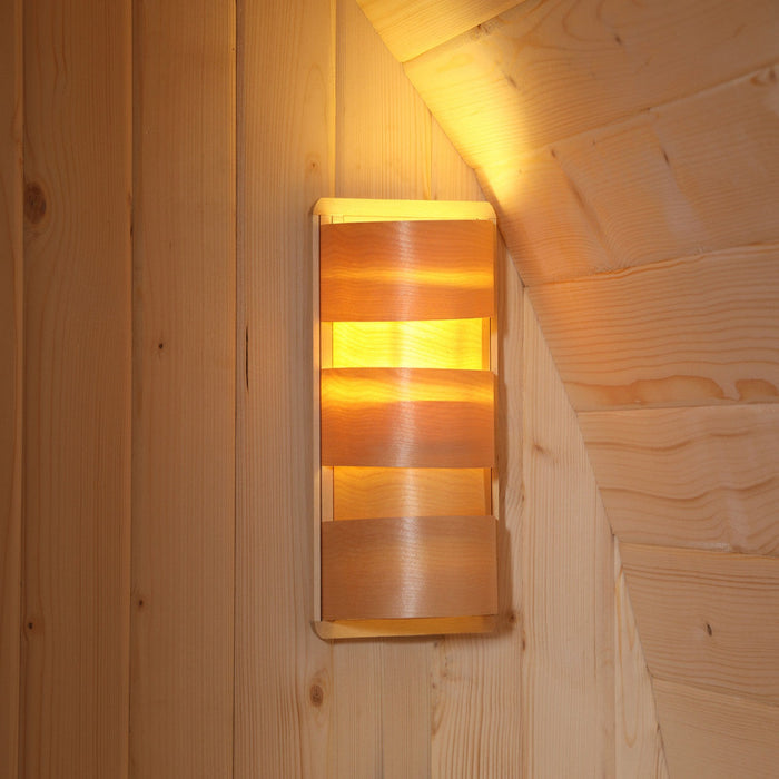 ALEKO's Canadian Hemlock Sauna Oasis, Illuminated by LED Lights and Powered by a UL Certified 4.5 kW Heater, Invites the Serenity of 4-6 Guests