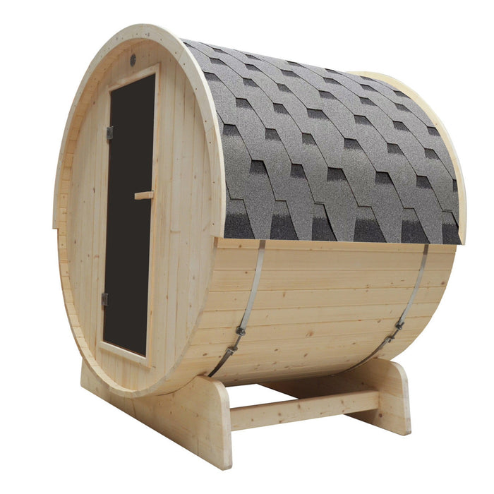 Aleko's 3-4 Person Sauna Oasis with 4.5 kW UL Certified Heater and Bitumen Shingle Roof