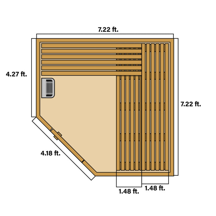 ALEKO's Canadian Red Cedar Outdoor Sauna, Complete with Asphalt Roof and UL Certified 8 kW Heater, Invites Elegance and Comfort for Groups of 8 in Both Wet and Dry Sessions