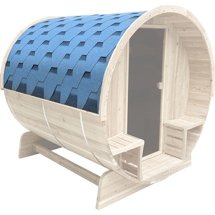 Aleko Revitalize Your Barrel Sauna: Upgrade with Aleko's Durable Bitumen Roof Shingles - 60 x 72 x 75 Inches in Stylish Blue, Built to Brave the Elements