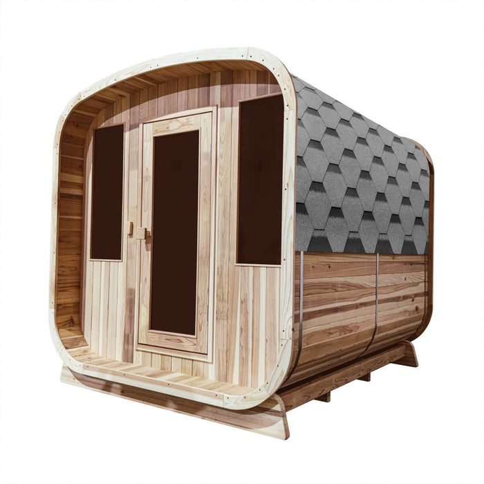 Aleko's 6-Person Square Sauna with a 6 kW UL Certified Electric Heater for the Ultimate Outdoor Rustic Retreat