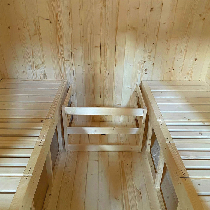 Aleko's 6-Person Square Sauna with a 6 kW UL Certified Electric Heater for the Ultimate Outdoor Rustic Retreat