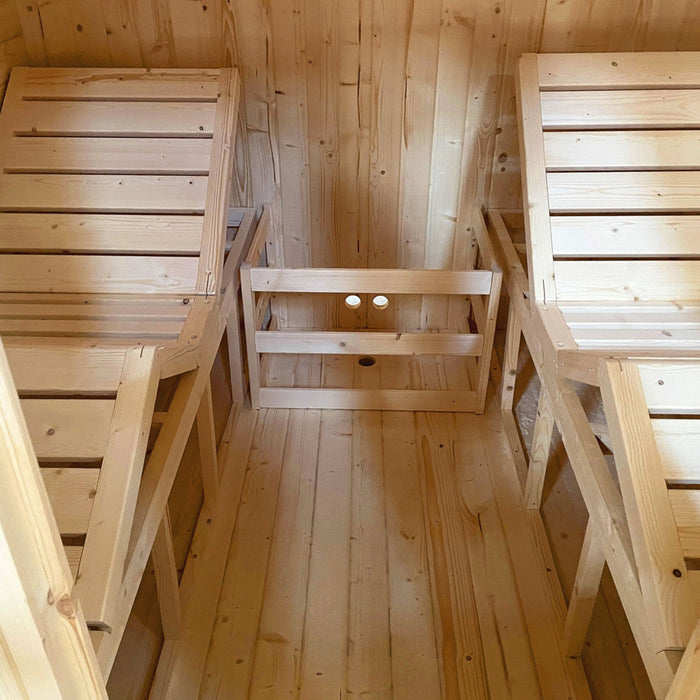 Aleko's 6-Person Square Sauna with a 6 kW UL Certified Electric Heater for the Ultimate Outdoor Rustic Retreat