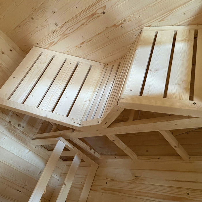 Aleko's 6-Person Square Sauna with a 6 kW UL Certified Electric Heater for the Ultimate Outdoor Rustic Retreat