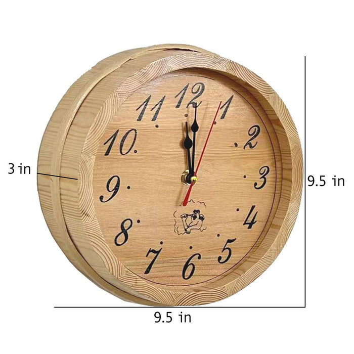 Aleko Pine Wood Analog Sauna Clock