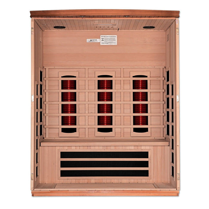 Dynamic Lugano 3-Person Full Spectrum  Near Zero EMF (Under 2MG) FAR Infrared Sauna (Canadian Hemlock)