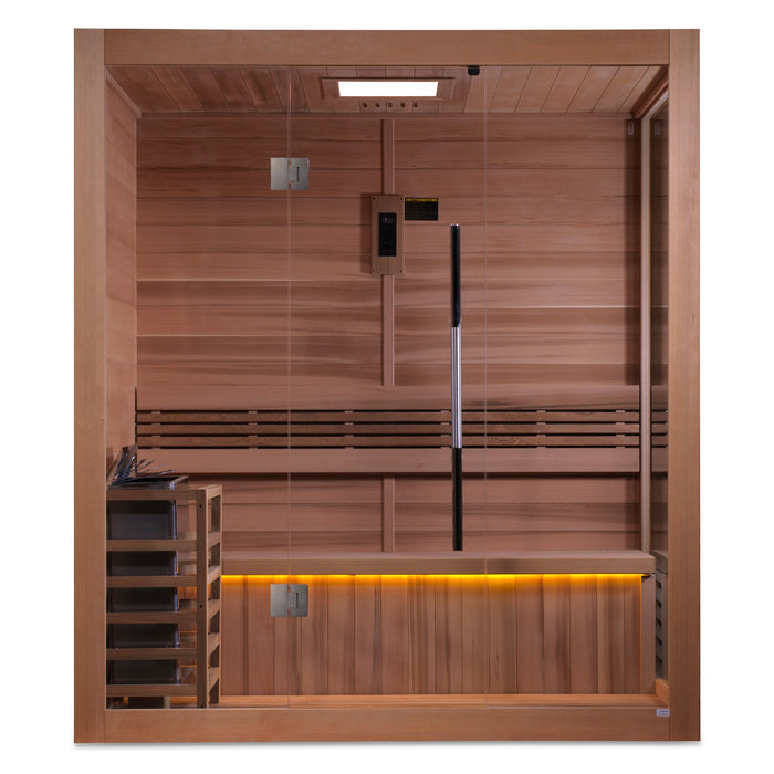 Golden Designs  Embracing Tradition with Golden Designs' Canadian Red Cedar Indoor Sauna