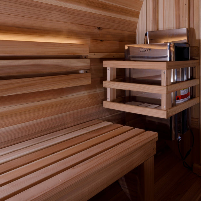 Golden Designs Unveiling the Zurich 4-Person Barrel in Traditional Sauna Splendor