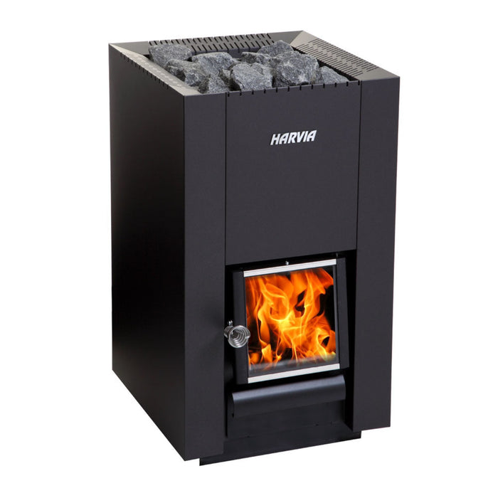 Harvia Linear 16 Black - 17.9kw Wood Sauna Stove