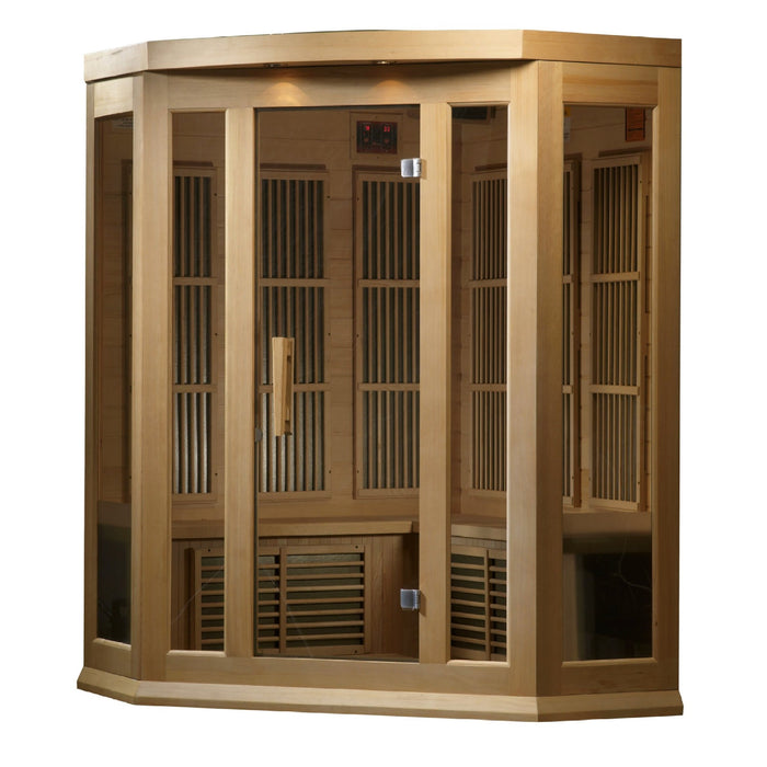 Maxxus 3-Person Near Zero EMF (Under 2MG) FAR Infrared Sauna (Canadian Hemlock)