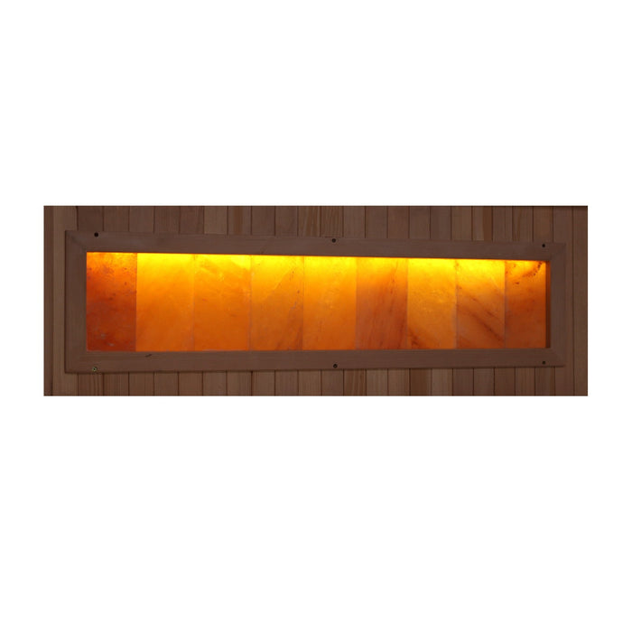 Golden Designs 6-Person Infrared Sanctuary of PureTech™ Brilliance with Himalayan Salt Oasis (Crafted from Canadian Hemlock)