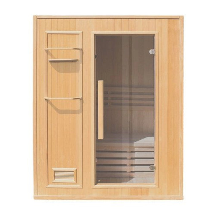 Aleko 3 Person Canadian Hemlock Indoor Sauna With 3kw Heater