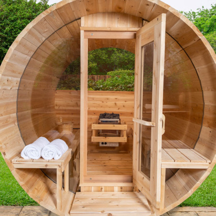 Leisurecraft Serenity Barrel Sauna Canadian Timber Series