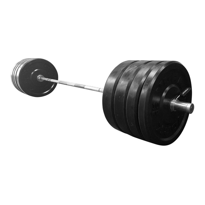 York Barbell Strength with 2 x 25, 20, 15, 10 kg Plates and 32110 Precision Spring Collars in Sleek Black