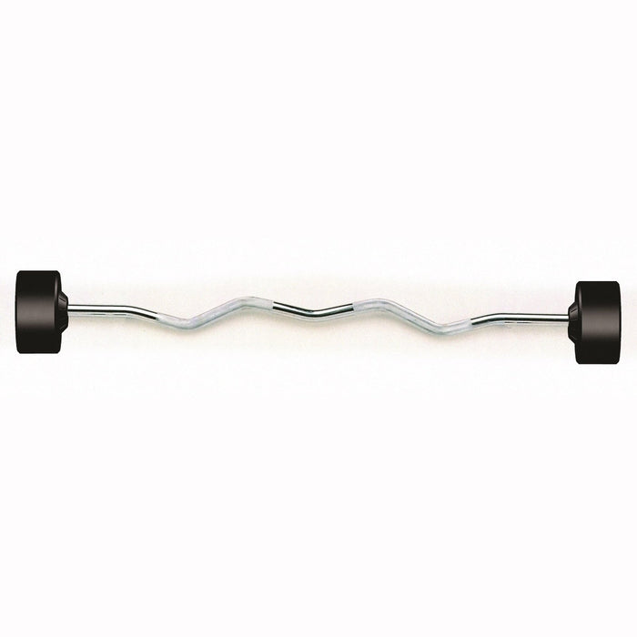 York Barbell Pro Curl Barbell - Featuring Durable Rubber Fixed Design