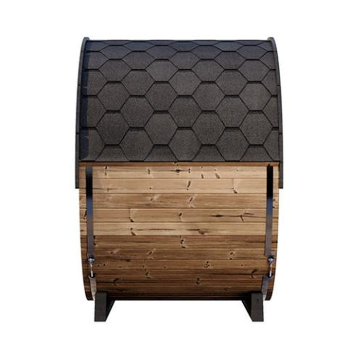 SaunaLife EE6G 4 Person Barrel Sauna With Dark Wood Features