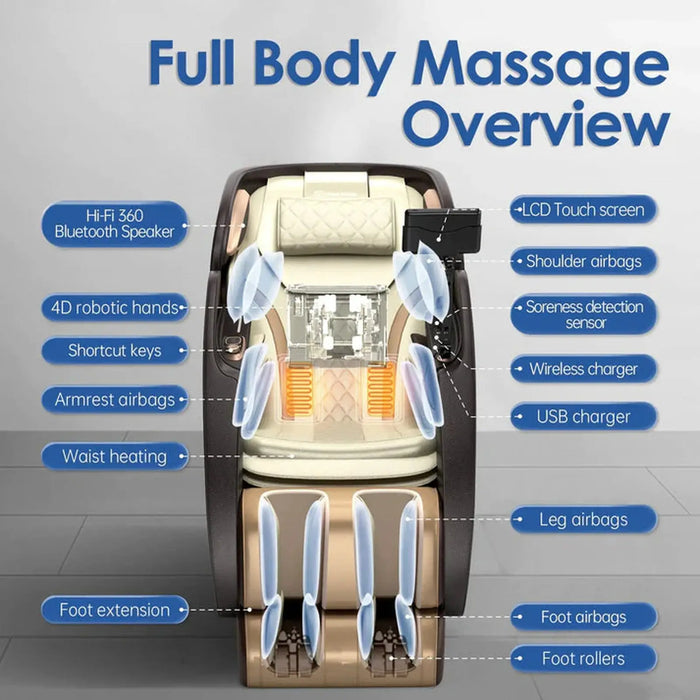 Real Relax PS6500 Massage Chair Champagne