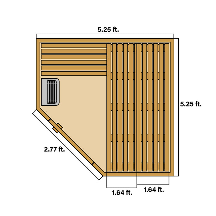 Aleko Canadian Hemlock Indoor Sauna 4 Person With 4.5kw heater