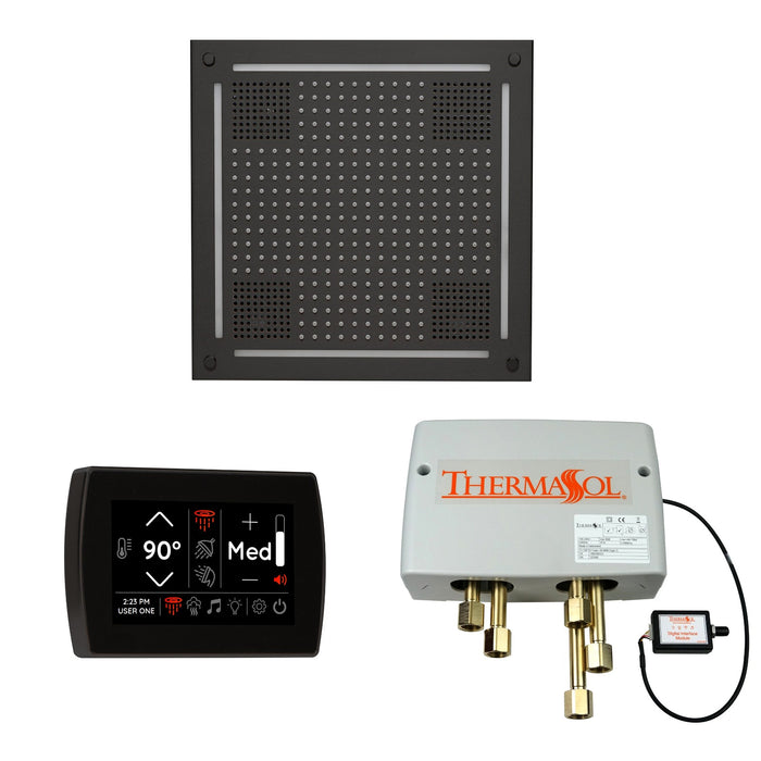 ThermaSol Steam Shower Package SignaTouch 5" Recessed Control Digital Shower Valve Hydrovive 18 Rainhead