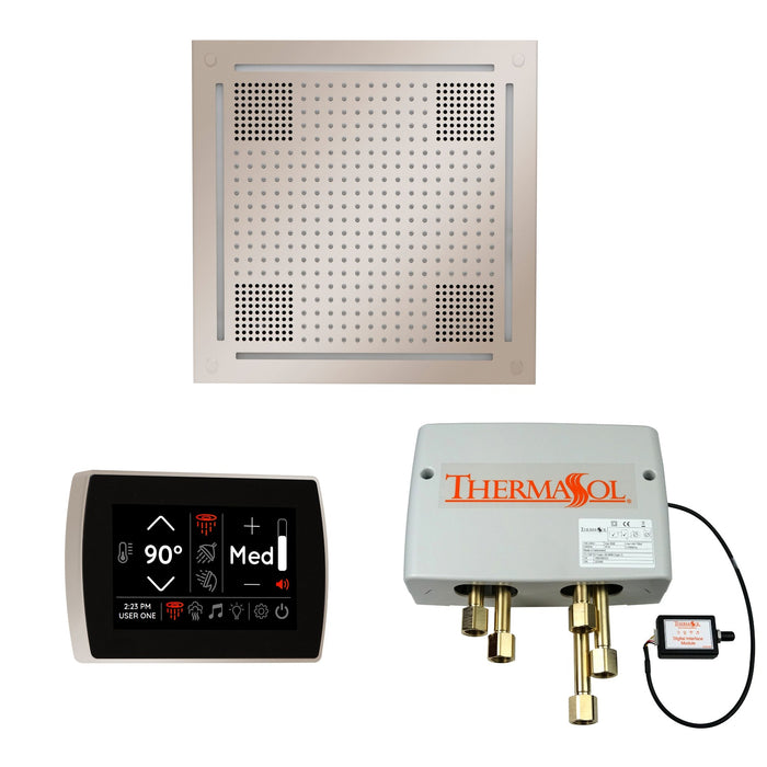 ThermaSol Steam Shower Package SignaTouch 5" Recessed Control Digital Shower Valve Hydrovive 18 Rainhead