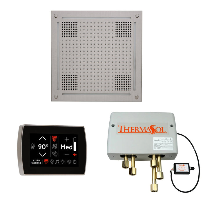 ThermaSol Steam Shower Package SignaTouch 5" Recessed Control Digital Shower Valve Hydrovive 18 Rainhead