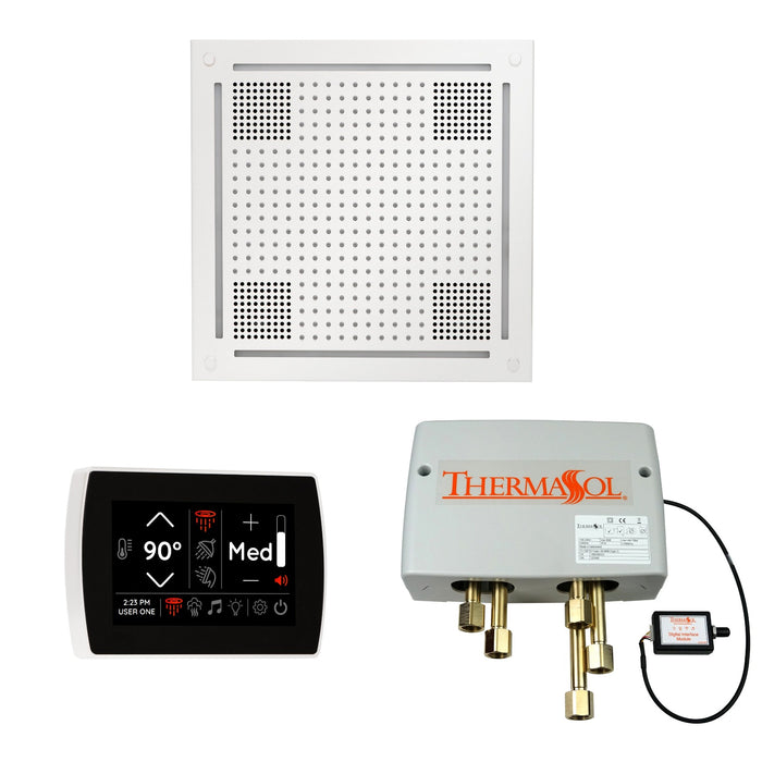 ThermaSol Steam Shower Package SignaTouch 5" Recessed Control Digital Shower Valve Hydrovive 18 Rainhead