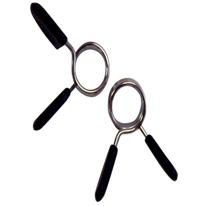 York barbell Pair Up Your Weights with York Barbell's 1-Inch Spring Collars Featuring Rubberized Handles