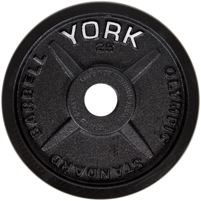 York Barbell 25 lb 2" 'Legacy' Olympic Plate in Cast Iron Mastery