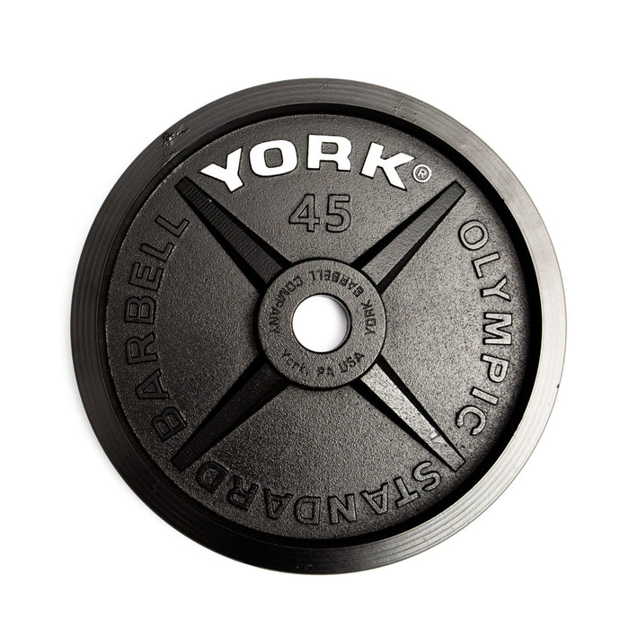 York Barbell  2" "Legacy" Precision Milled Olympic Plate: A 45 lb Marvel from York Barbell