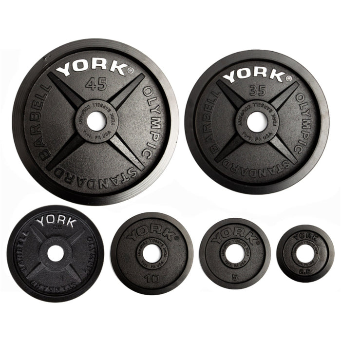 York Barbell 100 lb 'Legacy' Cast Iron Olympic Plate with 2" Precision Milled Perfection