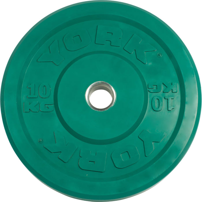 York Barbell YORK USA's 10 KG Green Rubber Training Bumper Plate by York Barbell