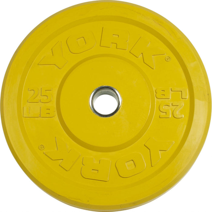 York Barbell USA's 25 lb Vibrant Yellow Training Bumper Plate