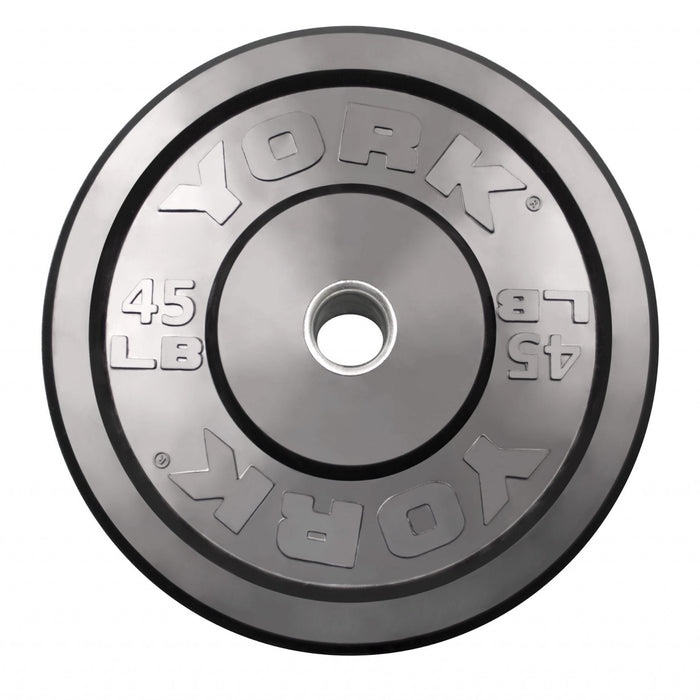 York barbell YORK USA's 45 lb Black Training Bumper by York Barbell