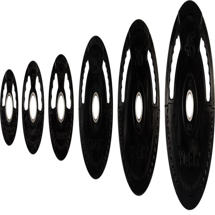 York Barbell's 2.5 lb. G2 Dual Grip Thin Line Rubber Encased Olympic Plates Exclusively in Pairs