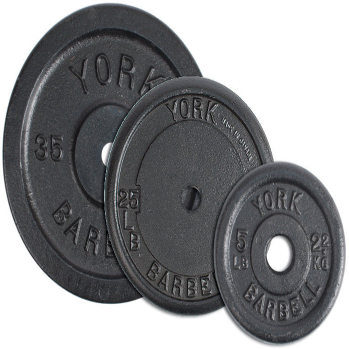 York Barbell's 35 lbs. 1" Standard Contour Cast Iron Plate