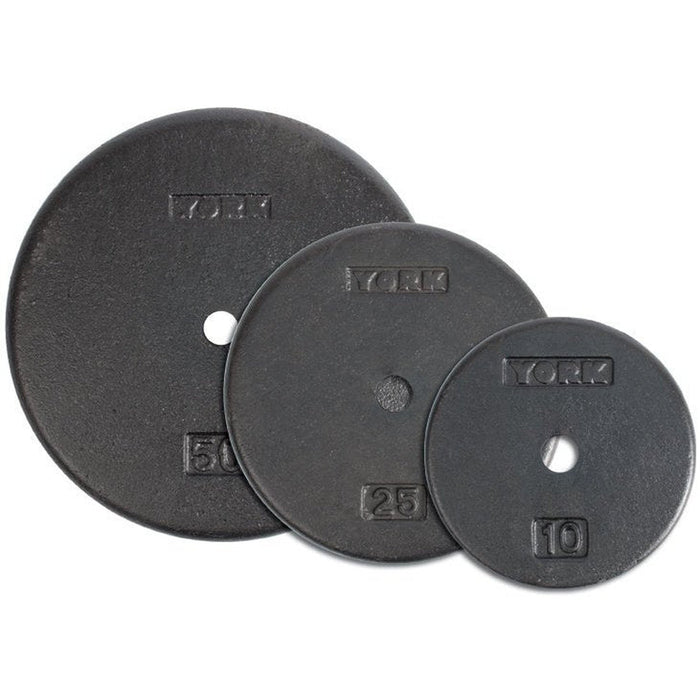 York Barbell 25 lbs. YORK 1" Std Flat Pro Cast Iron Plate - Black