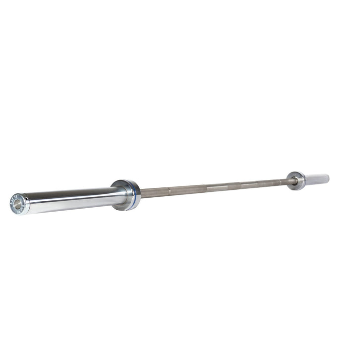 York Barbell  20 Kg Elite Stainless Steel Bar for Men by York Barbell, Featuring Needle Bearing Sleeves at 28mm