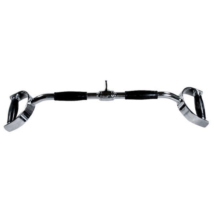 York Barbell's 24" Chrome Pro Style Lat Bar with Ergonomically Enhanced Rubber Handles