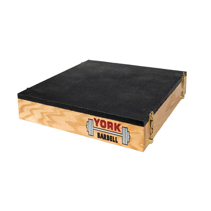 The Stackable Plyo/Step-Up Box from York Barbell, measuring 24x24x3