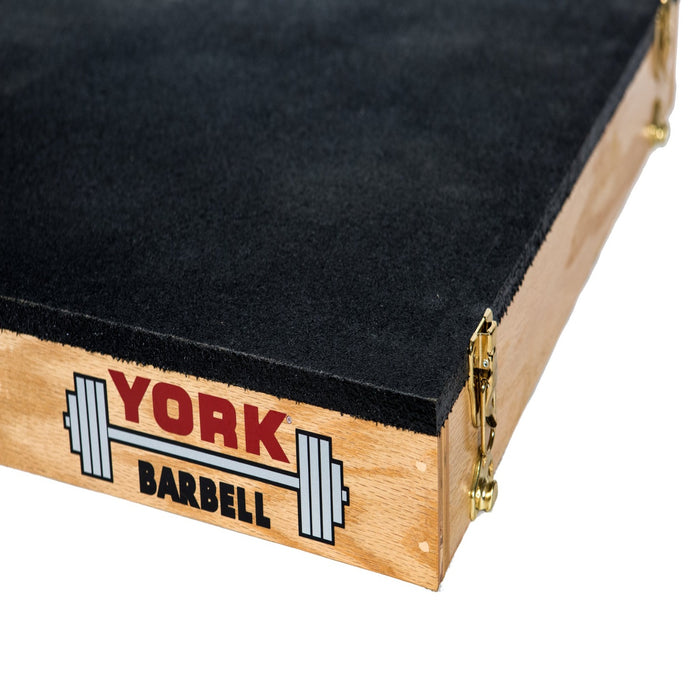 The Stackable Plyo/Step-Up Box from York Barbell, measuring 24x24x3