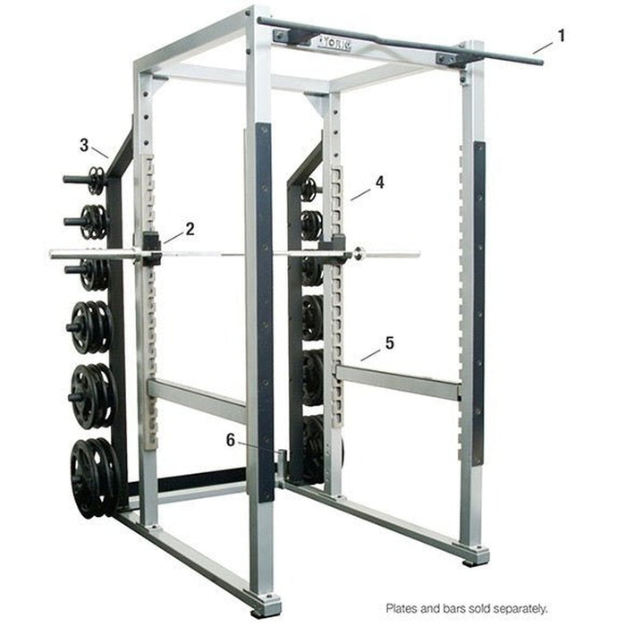 York Barbell ST POWER RACK w/ HOOK PLATES - 40" WIDTH - WHITE