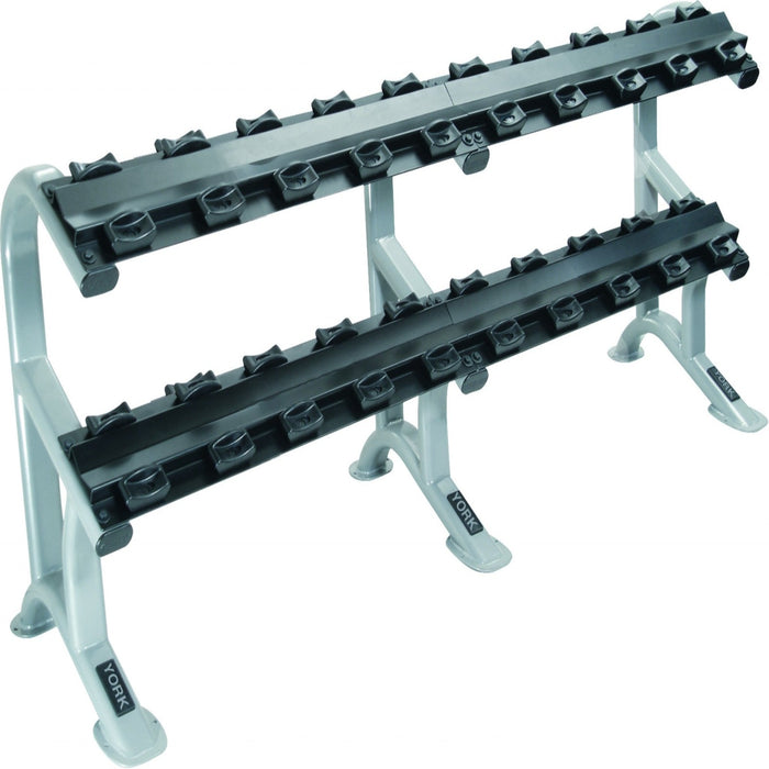 York Barbell Pro-Style Dumbbell Rack A Cutting-Edge 2-Tier ETS Design for 10 Pairs of Dumbbells