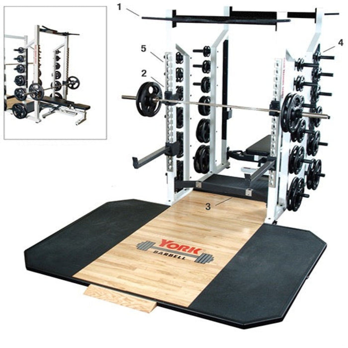 York Barbell's ST Dual Half Rack in Snowy Elegance