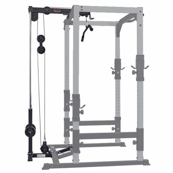 York Barbell Elevate Your Power Cage with York Barbell's FTS Hi/Low Pulley Option and Weight Carriage