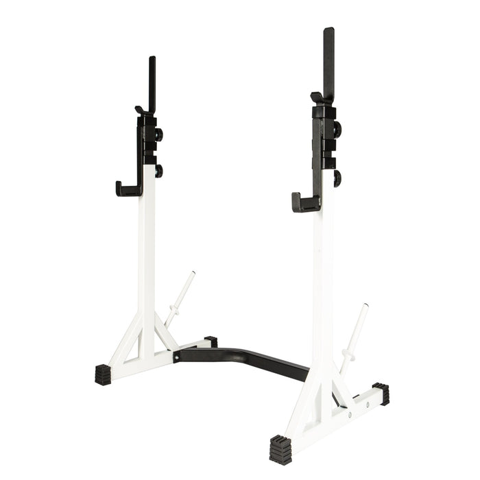 York Barbell's FTS Press Squat Stands in a Pure White Palette