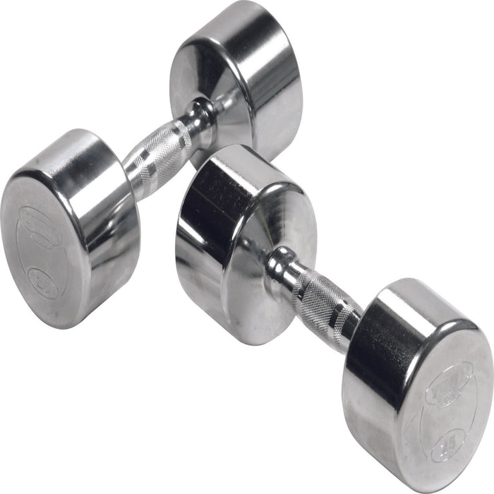 York Barbell's Ergonomically Designed Chrome Dumbbell with Solid Steel Construction