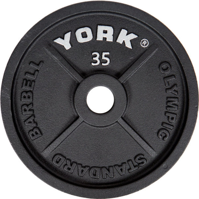 York Barbell 35 lbs. International Cast Iron Olympic Plate by York Barbell